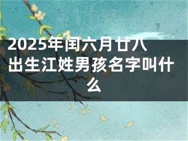 2025年闰六月廿八出生江姓男孩名字叫什么