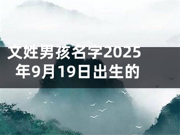 文姓男孩名字2025年9月19日出生的