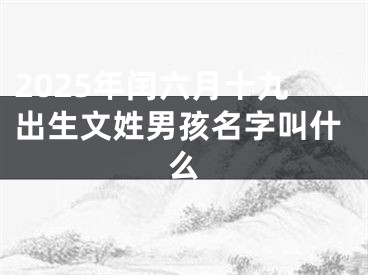 2025年闰六月十九出生文姓男孩名字叫什么