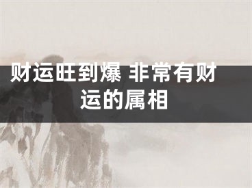 财运旺到爆 非常有财运的属相