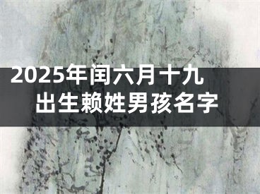 2025年闰六月十九出生赖姓男孩名字