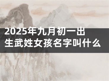 2025年九月初一出生武姓女孩名字叫什么
