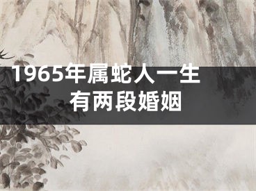 1965年属蛇人一生有两段婚姻