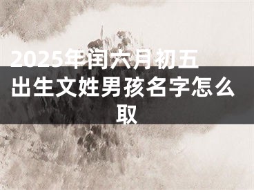 2025年闰六月初五出生文姓男孩名字怎么取