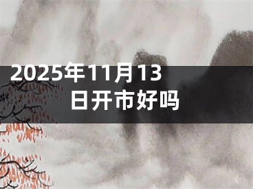 2025年11月13日开市好吗