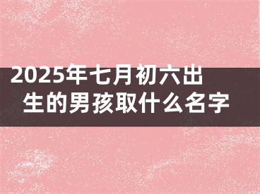 2025年七月初六出生的男孩取什么名字