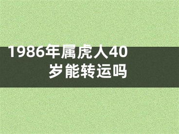 1986年属虎人40岁能转运吗