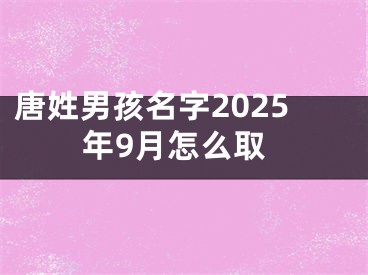 唐姓男孩名字2025年9月怎么取