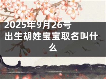 2025年9月26号出生胡姓宝宝取名叫什么