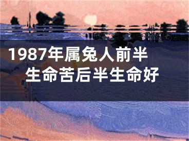 1987年属兔人前半生命苦后半生命好