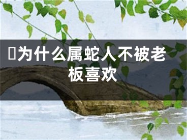 ​为什么属蛇人不被老板喜欢