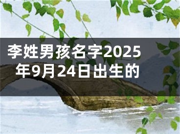李姓男孩名字2025年9月24日出生的