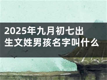 2025年九月初七出生文姓男孩名字叫什么