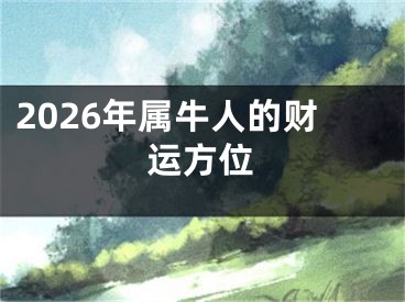 2026年属牛人的财运方位