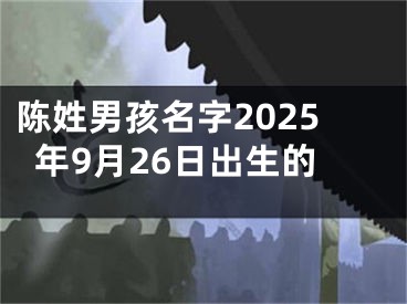 陈姓男孩名字2025年9月26日出生的