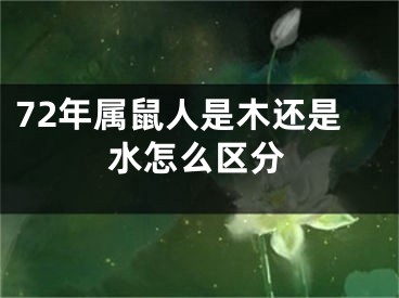 72年属鼠人是木还是水怎么区分