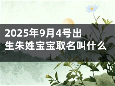 2025年9月4号出生朱姓宝宝取名叫什么