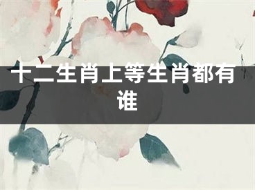 十二生肖上等生肖都有谁