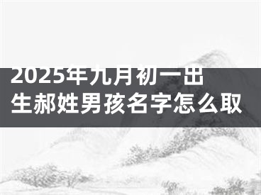2025年九月初一出生郝姓男孩名字怎么取