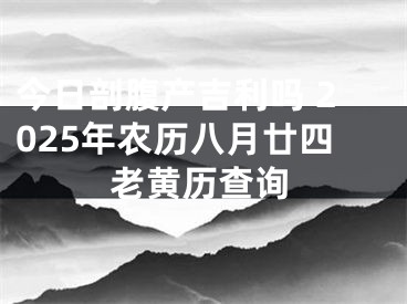 今日剖腹产吉利吗 2025年农历八月廿四老黄历查询