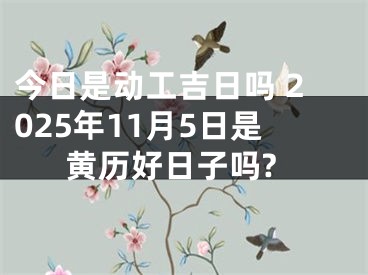 今日是动工吉日吗 2025年11月5日是黄历好日子吗?
