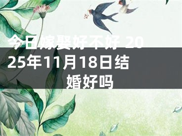 今日嫁娶好不好 2025年11月18日结婚好吗