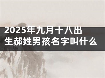 2025年九月十八出生郝姓男孩名字叫什么