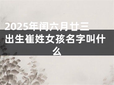 2025年闰六月廿三出生崔姓女孩名字叫什么