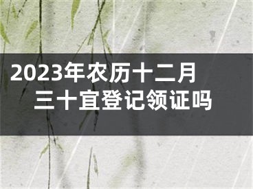 2023年农历十二月三十宜登记领证吗