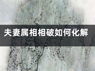 夫妻属相相破如何化解