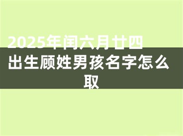 2025年闰六月廿四出生顾姓男孩名字怎么取