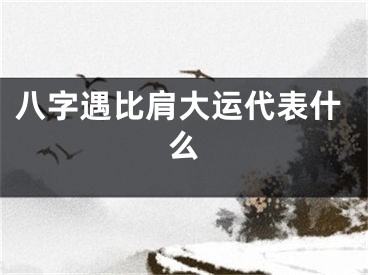 八字遇比肩大运代表什么