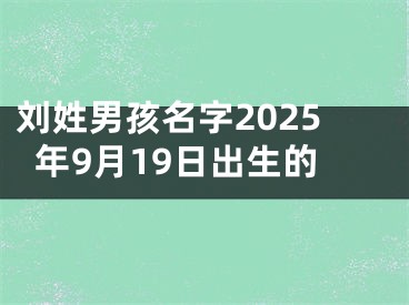 刘姓男孩名字2025年9月19日出生的