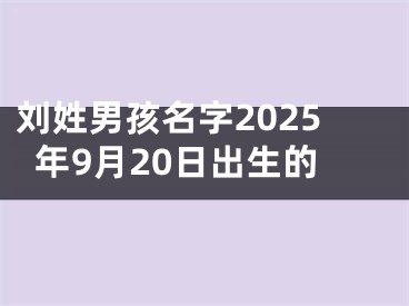 刘姓男孩名字2025年9月20日出生的