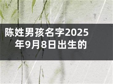 陈姓男孩名字2025年9月8日出生的
