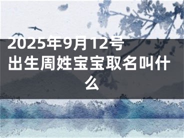 2025年9月12号出生周姓宝宝取名叫什么