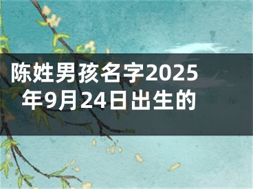 陈姓男孩名字2025年9月24日出生的