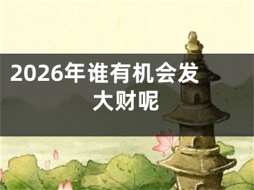 2026年谁有机会发大财呢