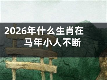 2026年什么生肖在马年小人不断