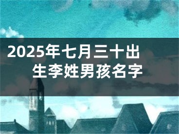 2025年七月三十出生李姓男孩名字