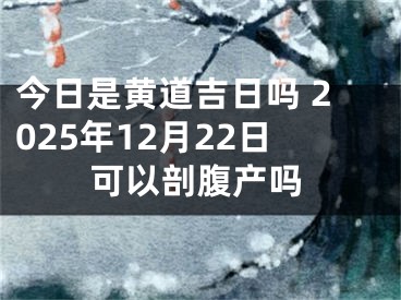 今日是黄道吉日吗 2025年12月22日可以剖腹产吗