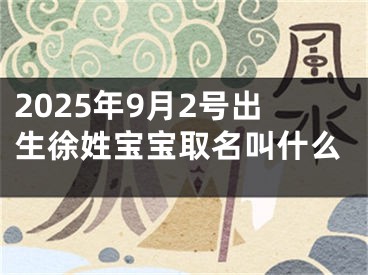2025年9月2号出生徐姓宝宝取名叫什么