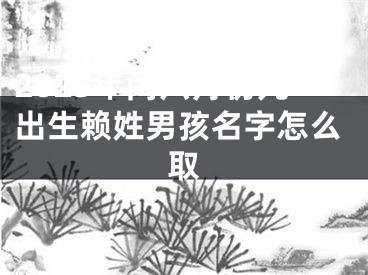 2025年闰六月初九出生赖姓男孩名字怎么取