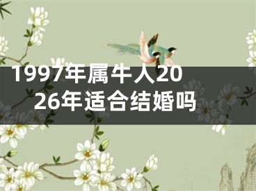 1997年属牛人2026年适合结婚吗