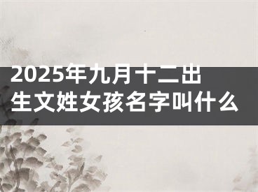 2025年九月十二出生文姓女孩名字叫什么