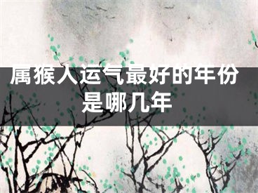 属猴人运气最好的年份是哪几年