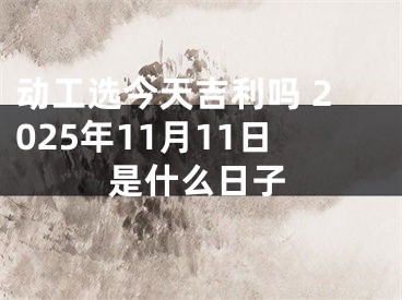 动工选今天吉利吗 2025年11月11日是什么日子