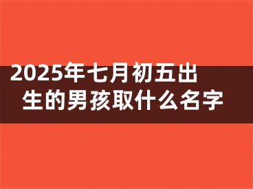 2025年七月初五出生的男孩取什么名字