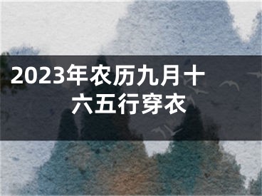 2023年农历九月十六五行穿衣
