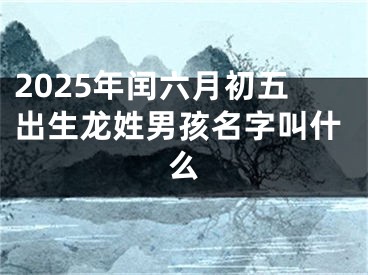 2025年闰六月初五出生龙姓男孩名字叫什么